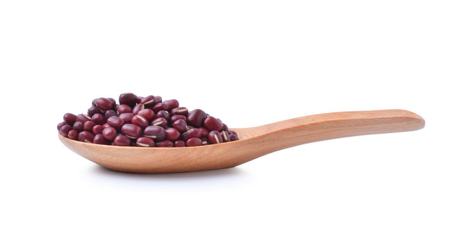 Red beans  on white background