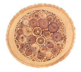 Wooden texture on white background