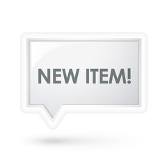 new item words on a speech bubble