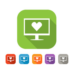 Color set of flat virtual love icon