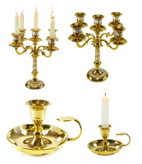 Fototapeta na wymiar Set with candle holders isolated