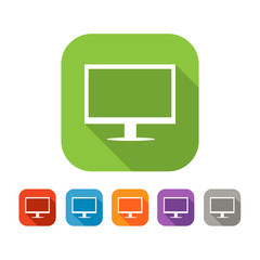 Color set of flat ccomputer icon