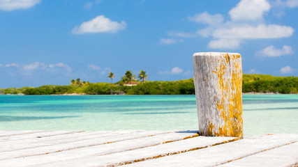 Wooden pier on tropical island