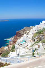 view of Oia town on Santorini island