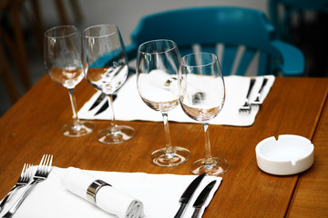 Dinner in a restaurant