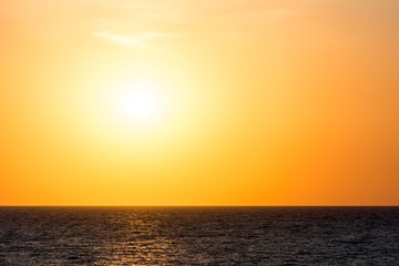 Orange Morning Sky Sunrise Over The Ocean