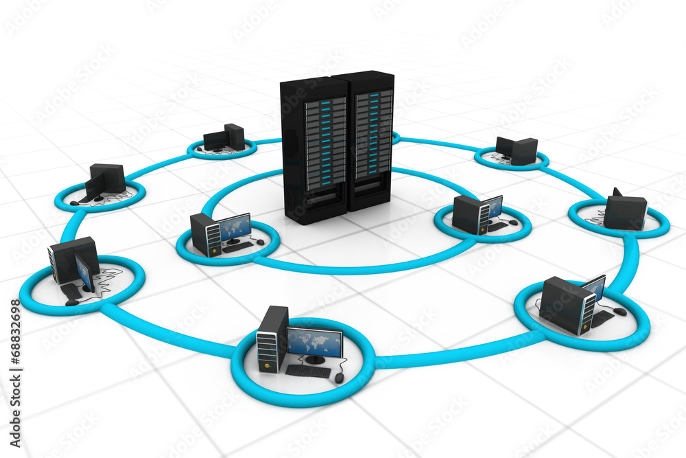 Aufkleber computer network and internet communication.