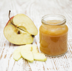 Apples puree in jar