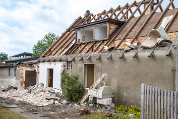 Demolition of an old farm house