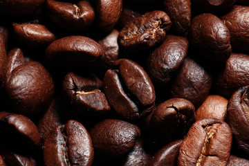 Arabica coffee beans texture