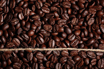 Arabica coffee beans texture