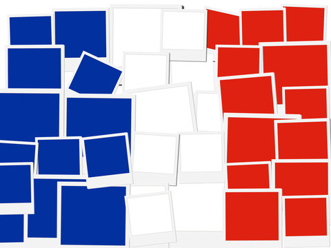 An illustration of the flag of France, photo frame