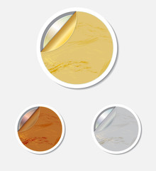 Golden bronze and silver sticker