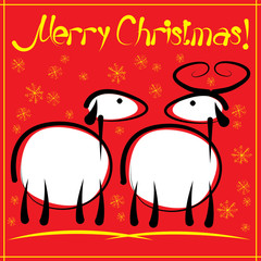 christmas card with multicolored