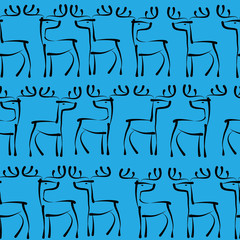 Reindeer Christmas seamless pattern