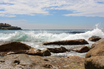 Austalian waves on beach, Sydney