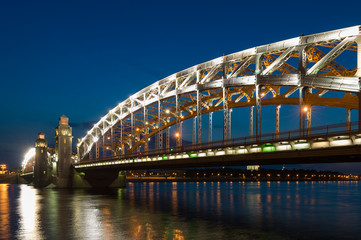 Piter the first bridge in Saint-Petersburg, Russia