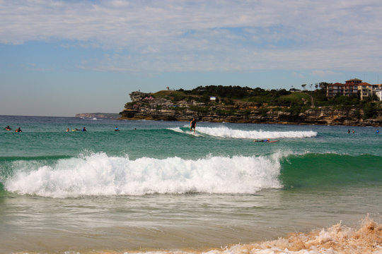 Austalian waves on beach, Sydney