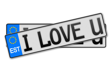 Auto Kennzeichen  - i love u Estland