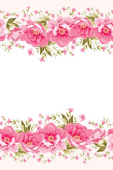 Ornate pink flower decoration with text label.
