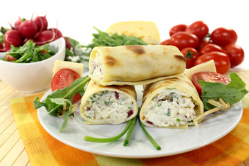 Käse Crepe Röllchen
