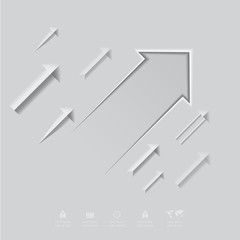 Abstract steel or metal arrow shape