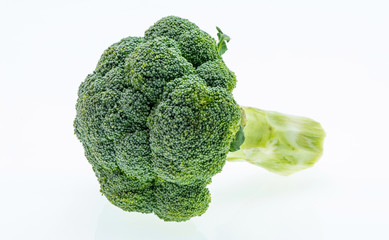 Fresh raw broccoli on white background