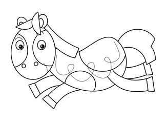 Cartoon horse -coloring page - illustration for the children