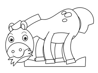 Cartoon horse -coloring page - illustration for the children