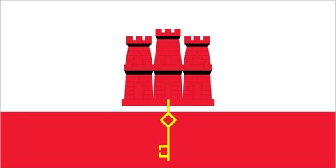 Illustration of the flag of Gibraltar