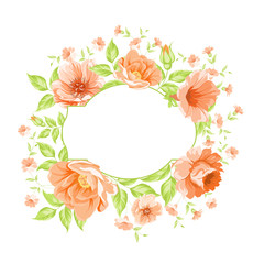 Luxurious color peony label.