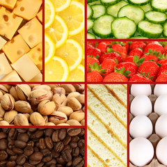 Collection of healthy fresh food backgrounds