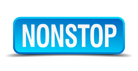 Nonstop blue 3d realistic square isolated button