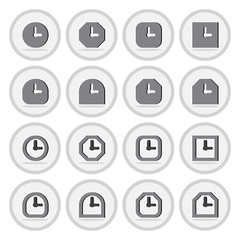 Vector of flat icon, alarm clock set on isolated background