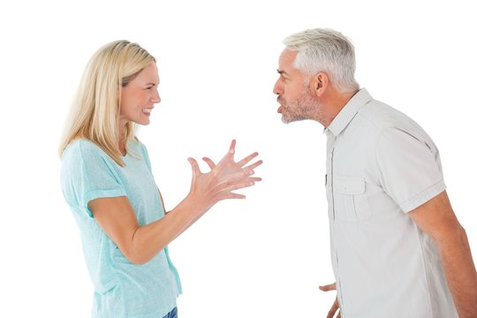 Unhappy couple having an argument