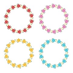 floral round borders set