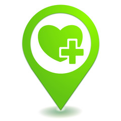 favoris plus sur symbole localisation vert