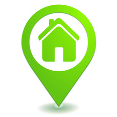maison sur symbole localisation vert
