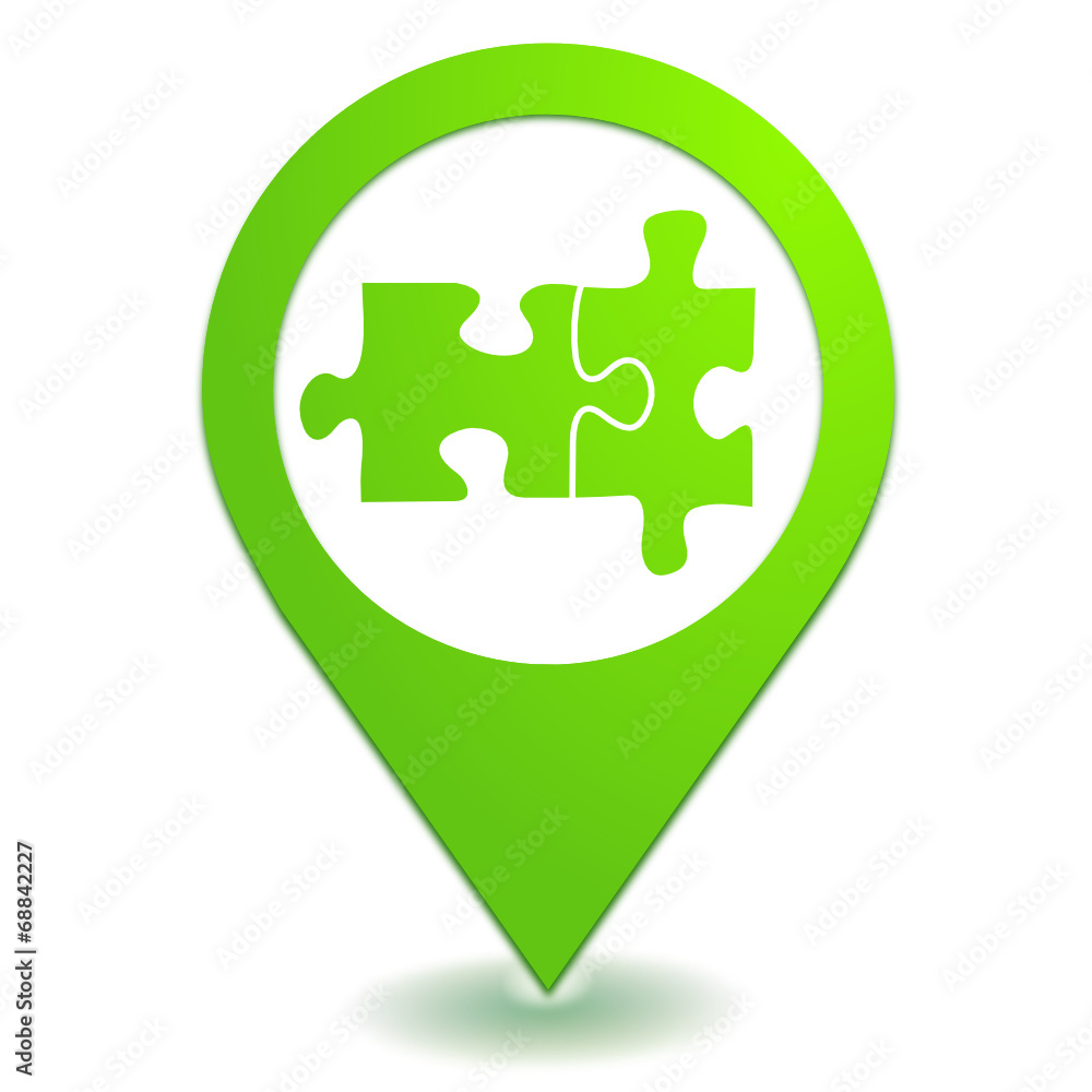 Poster puzzle sur symbole localisation vert