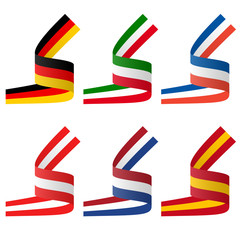 collection of european country flag banners