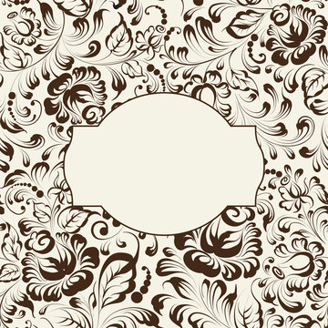 Ornate floral pattern in Gzhel style.