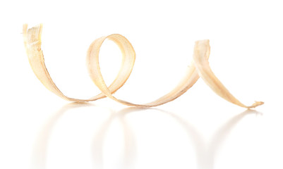 Wood shavings isolated on white
