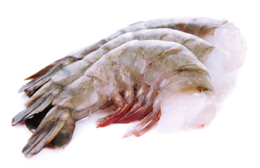 Tasty prawns on white background isolated