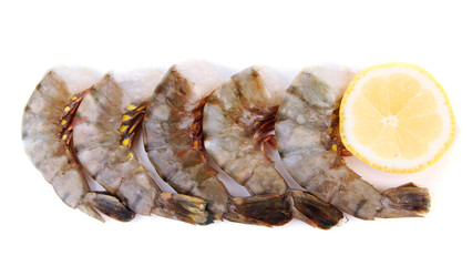 Tasty prawns on white background isolated