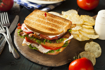 Turkey and Bacon Club Sandwich