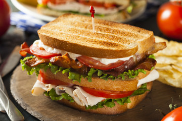 Turkey and Bacon Club Sandwich