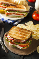 Turkey and Bacon Club Sandwich