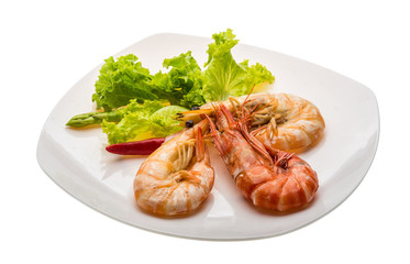 Boiled king prawns