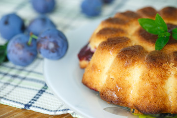 cake with plums