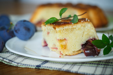 cake with plums